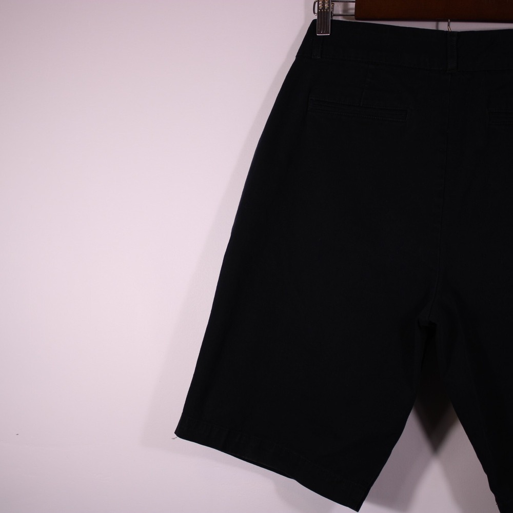 Gloria Vanderbilt Shorts Womens 10 Navy Blue Chino Casual Stretch Bermuda Missy - Picture 9 of 13